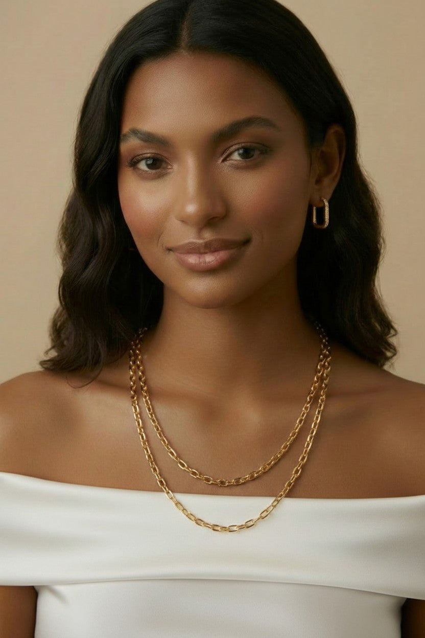 18k Gold Filled Square C-Hoop Earrings | Modern Geometry, Classic Elegance