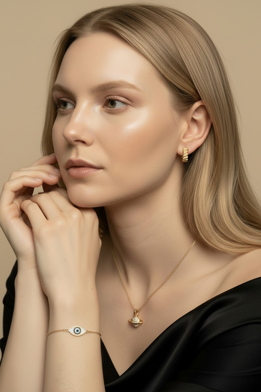 18k Gold Filled Rugged Petite Clicker Hoop Earrings