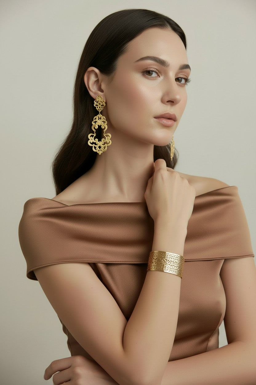 18k Gold Filled Strike Drop Earrings | Bold Geometric Statement