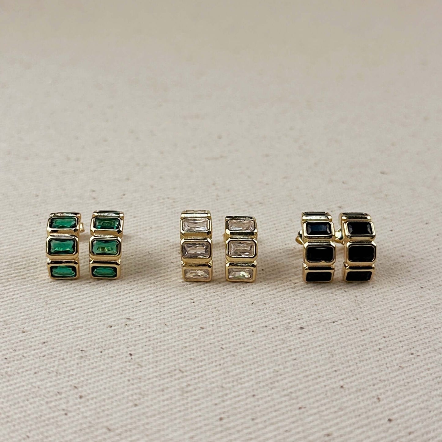 Chunky Gold Earrings for Women - CZ Curve Earrings | Statement Jewelry
