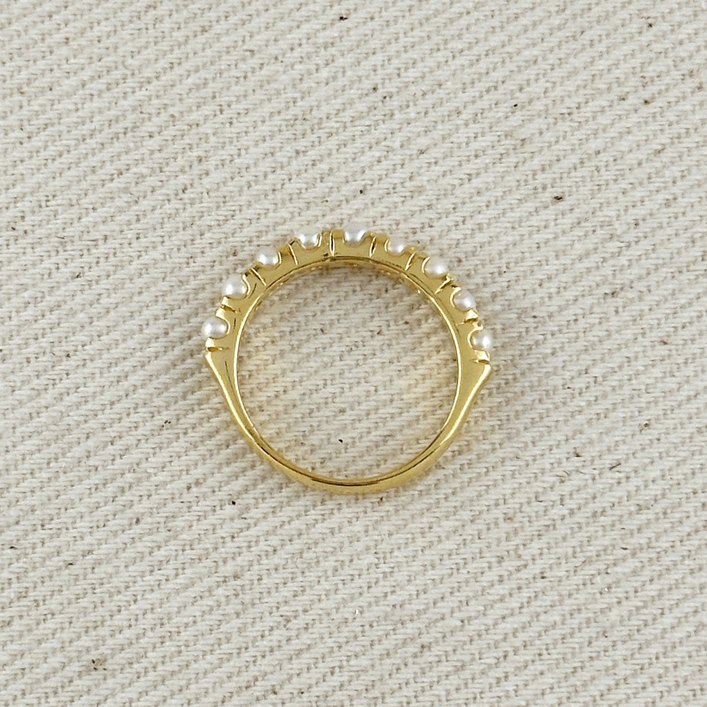 18k Gold Filled Fresh Water Pearl Band Ring