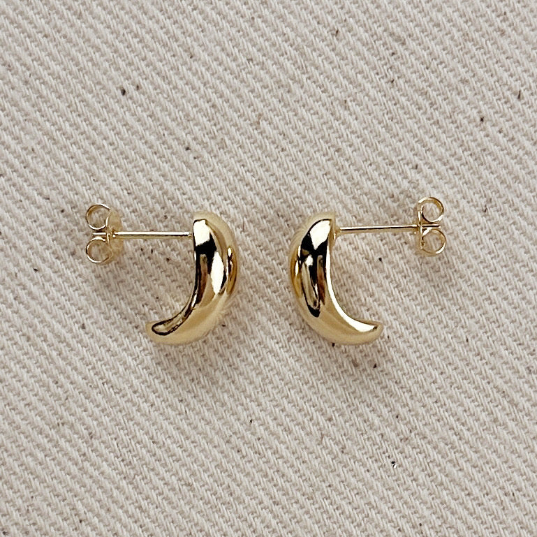 Curved Stud Earrings for Women - Modern Minimalist Arc Studs