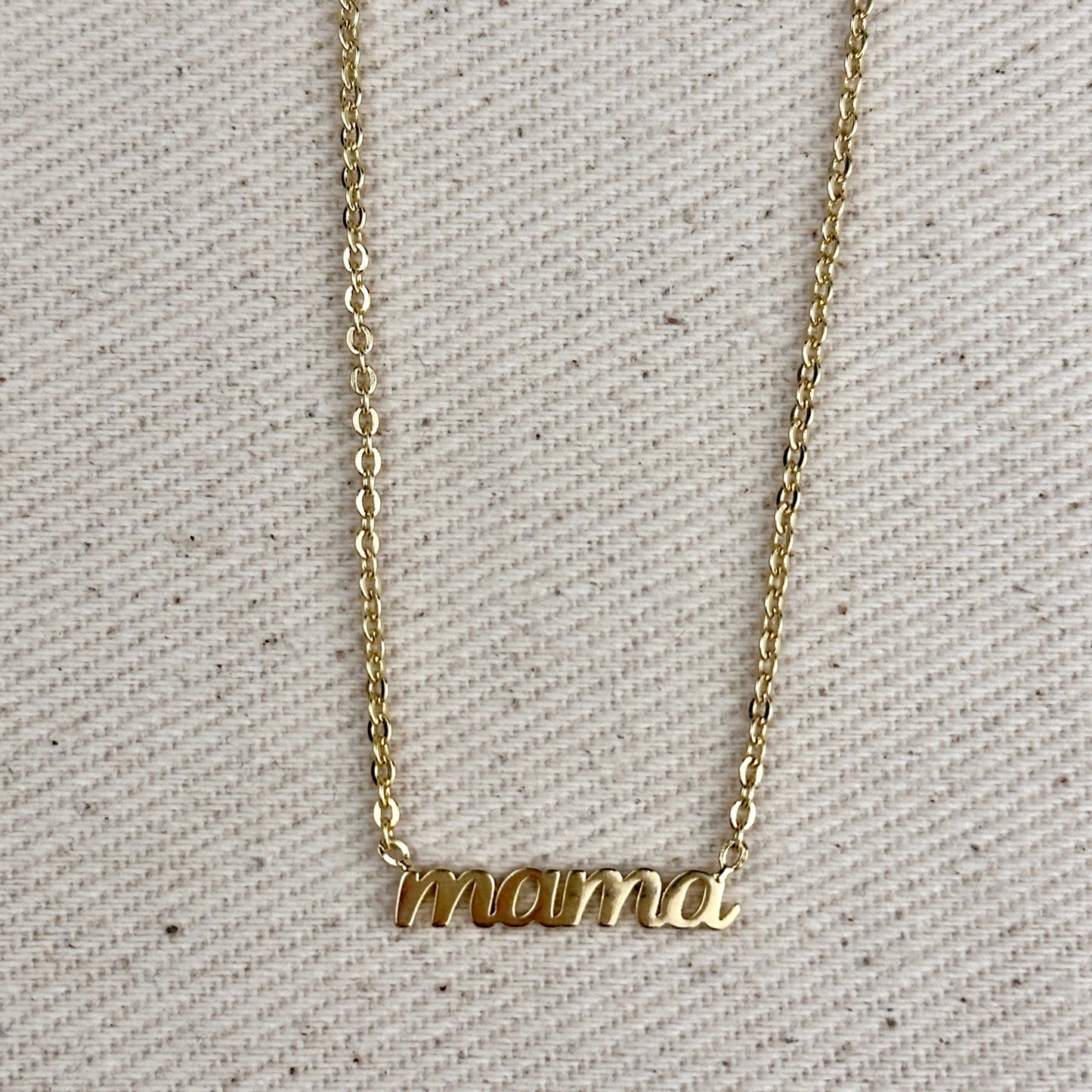 Mama Necklace - Script Pendant Mother's Day Gift | Gold Mom Jewelry