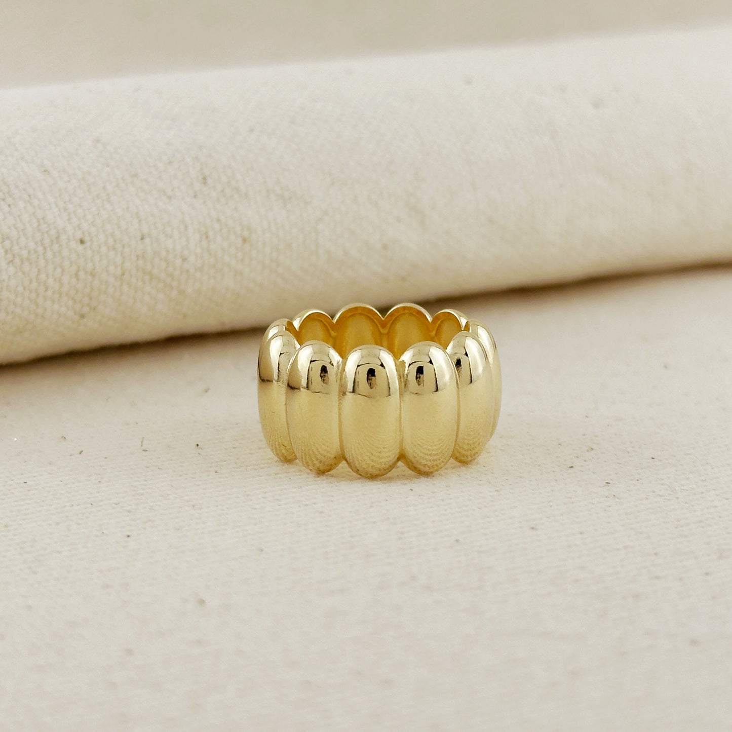 Oversized Scalloped Ring for Women | Statement Ring | Vintage Art Deco Style Ring