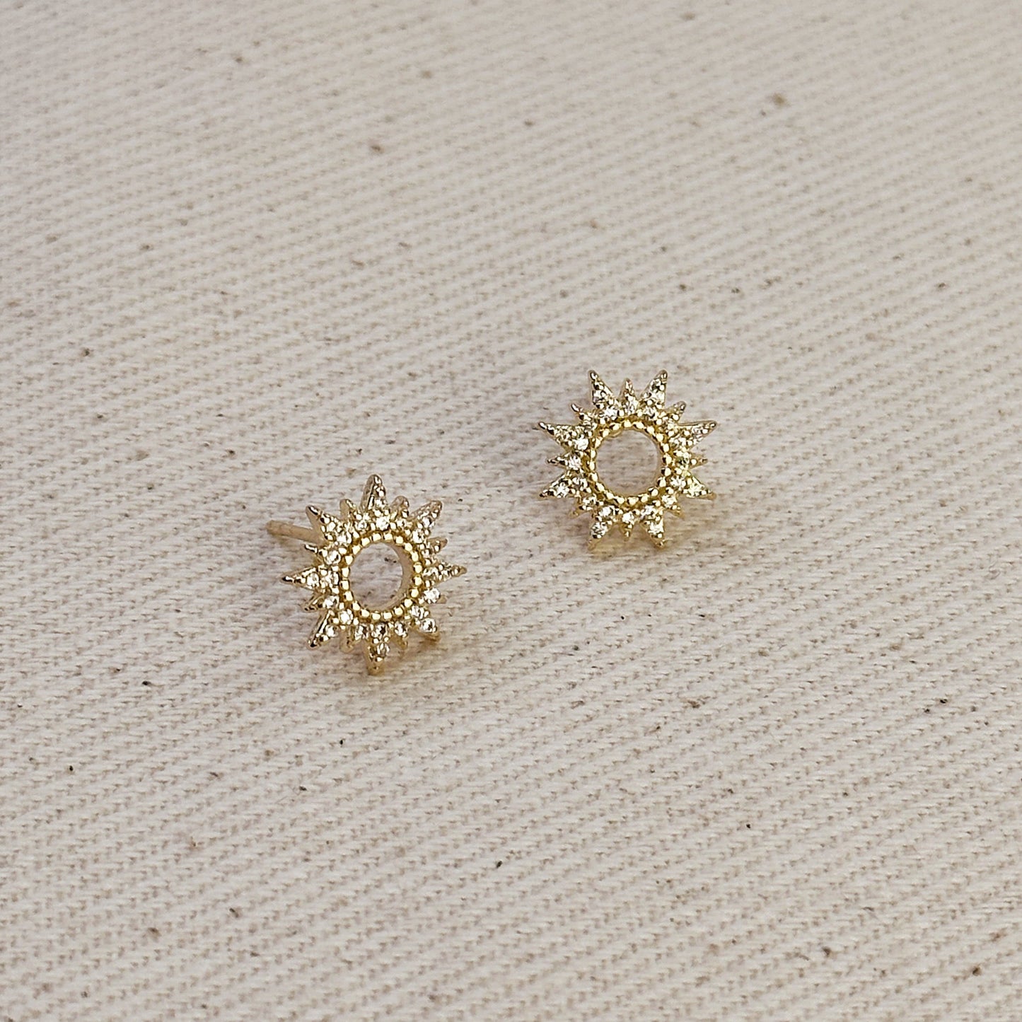 Round Spike CZ Stud Earrings - Edgy Statement Earrings for Women | AAAAA Crystal Studs