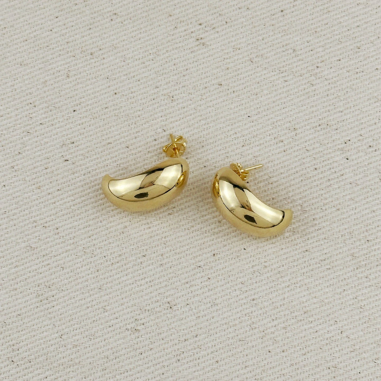 Dome Earrings for Women - Medium Size Statement Hoops | Hypoallergenic Daily Wear Jewelry