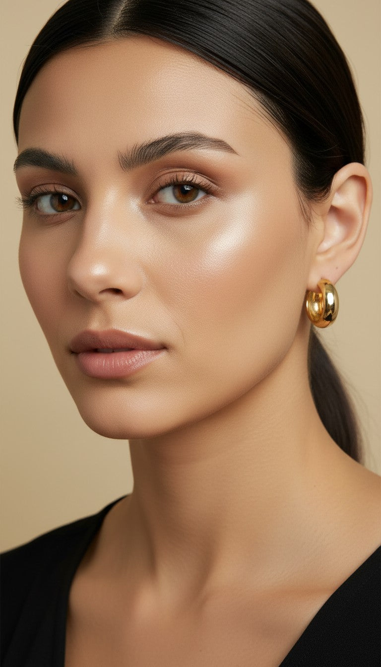 ✨ 18k Gold Filled Chunky Clicker Hoop Earrings — 22mm. 6mm Wide. One Satisfying Click.