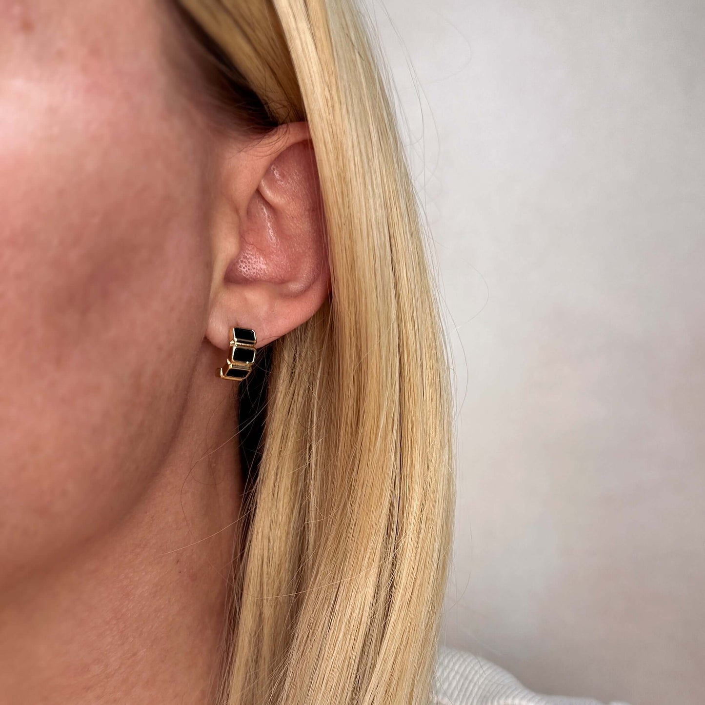 Chunky Gold Earrings for Women - CZ Curve Earrings | Statement Jewelry