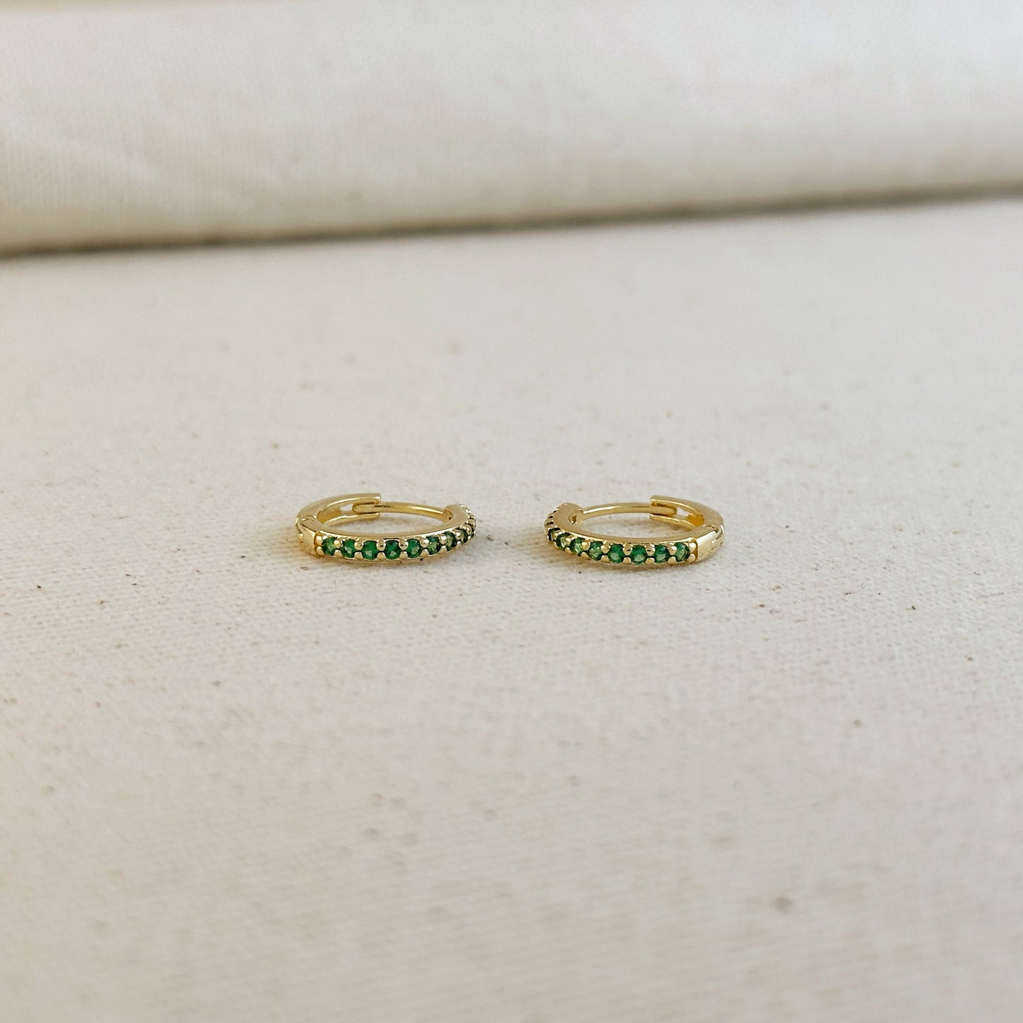 18k Gold Filled Colored CZ Hoop Earrings