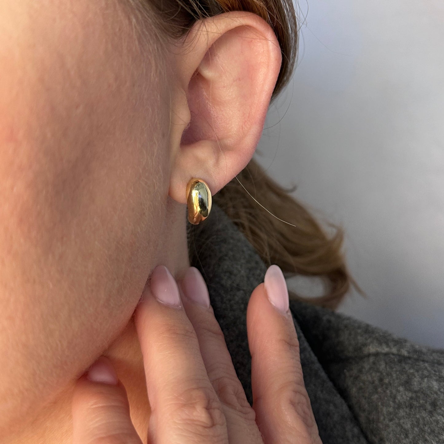 Curved Stud Earrings for Women - Modern Minimalist Arc Studs
