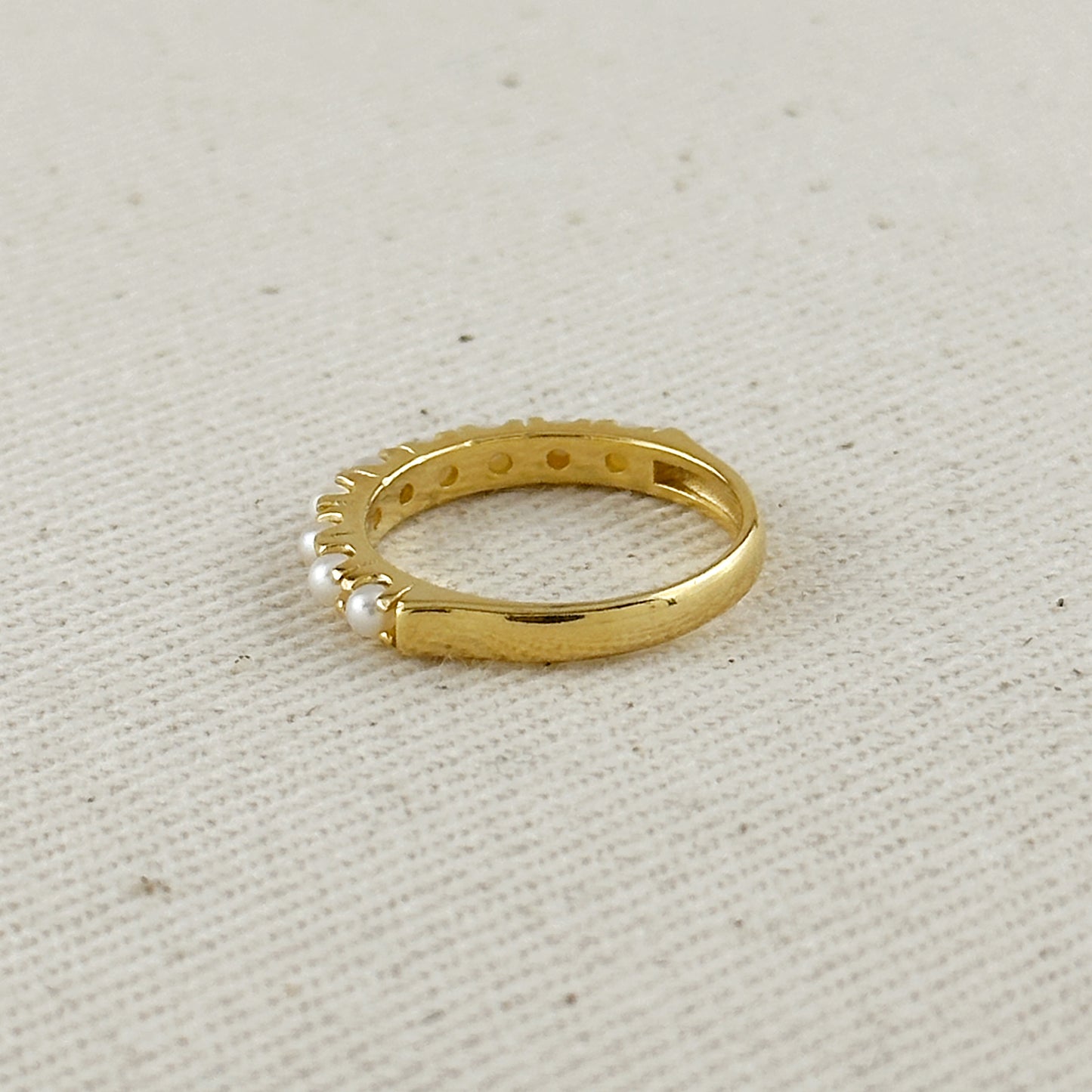 18k Gold Filled Fresh Water Pearl Band Ring
