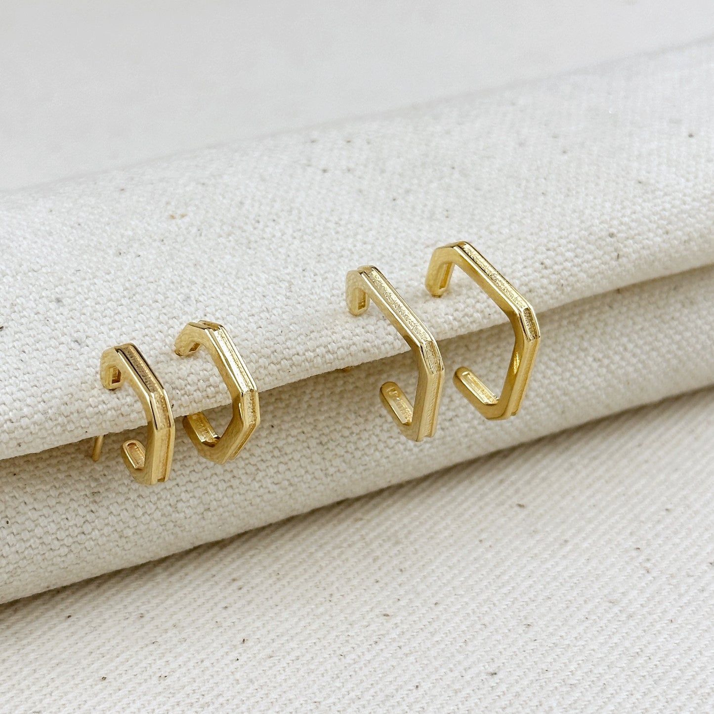 18k Gold Filled Square C-Hoop Earrings
