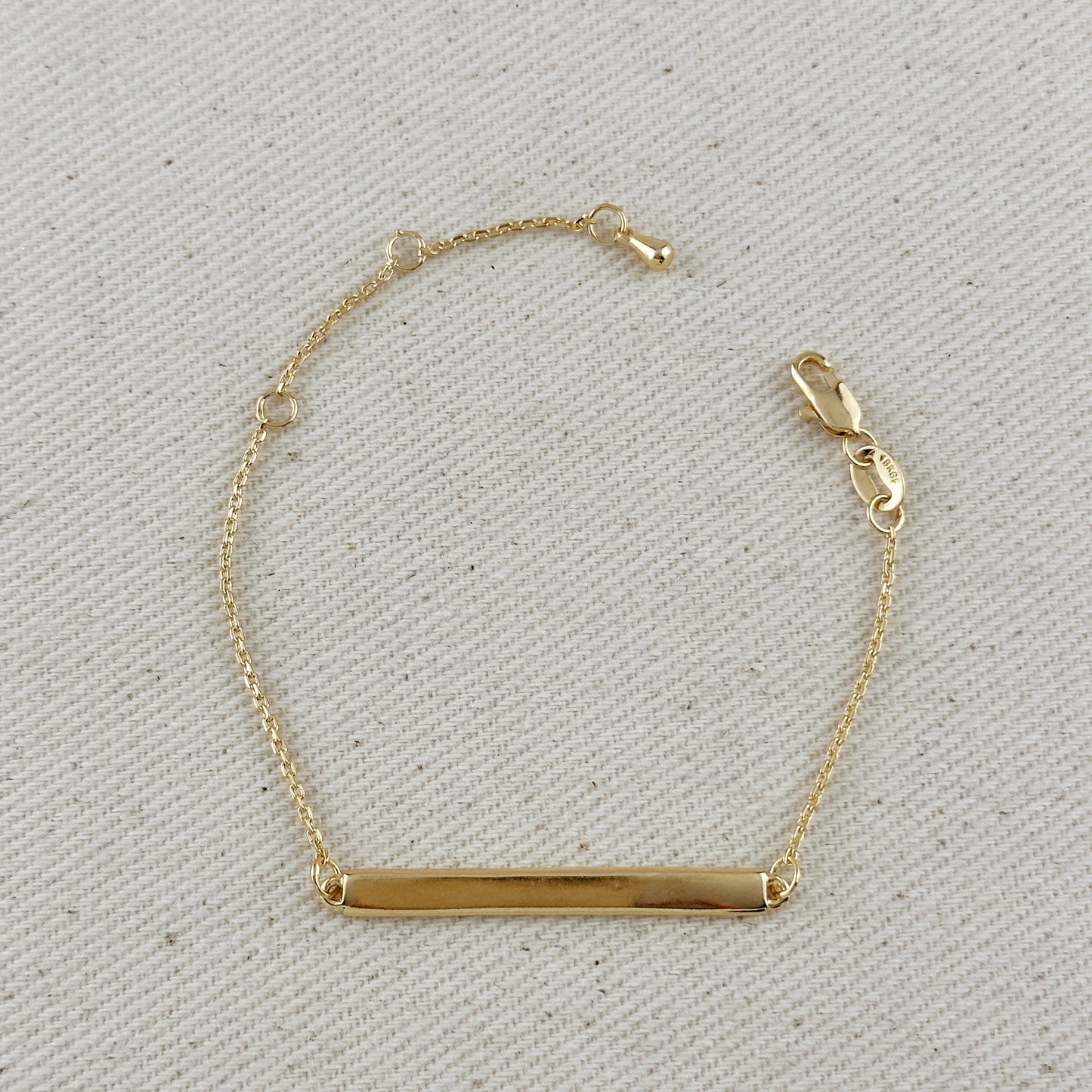 18k Gold Filled Polished Bar Bracelet