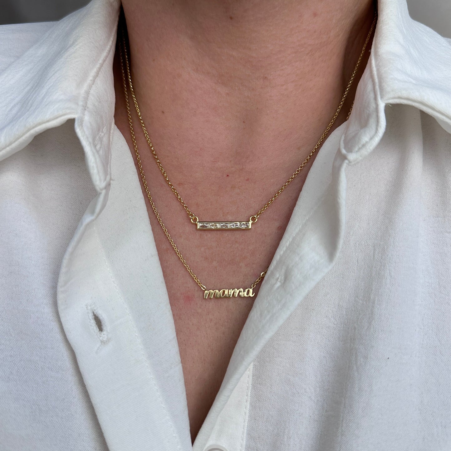 Mama Necklace - Script Pendant Mother's Day Gift | Gold Mom Jewelry