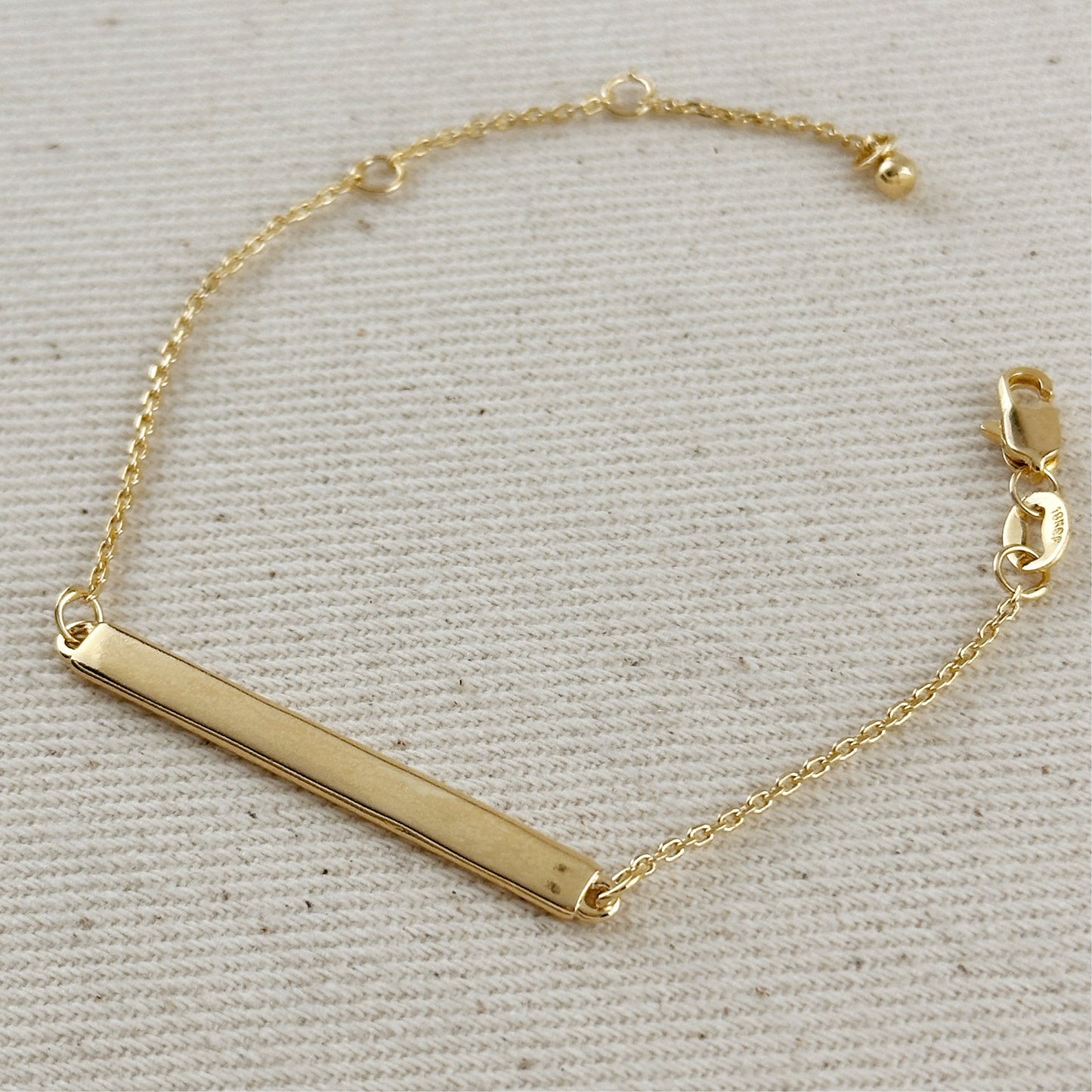 18k Gold Filled Polished Bar Bracelet