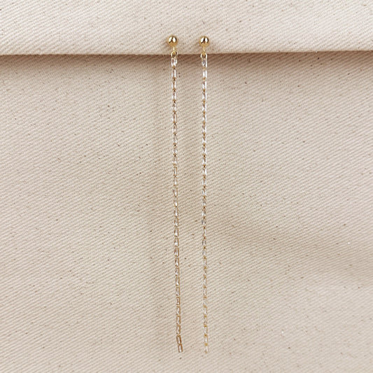 Baguette CZ Drop Earrings with Pearls - Long Statement Earrings for Women