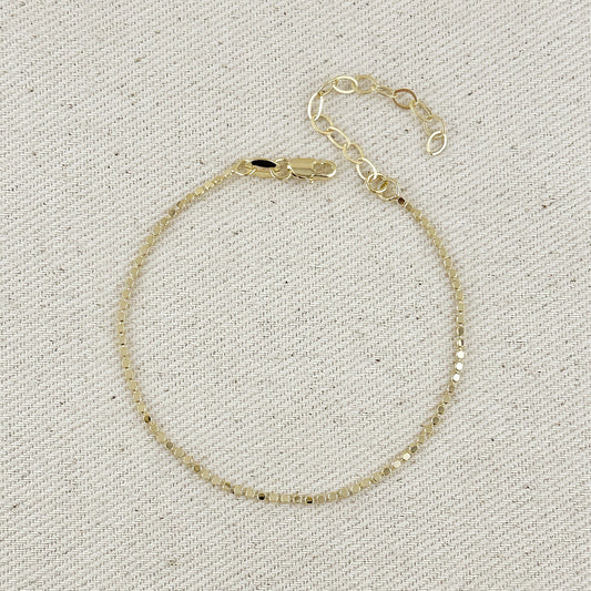 18k Gold Filled 1.5mm Flat Dot Ball Bracelet
