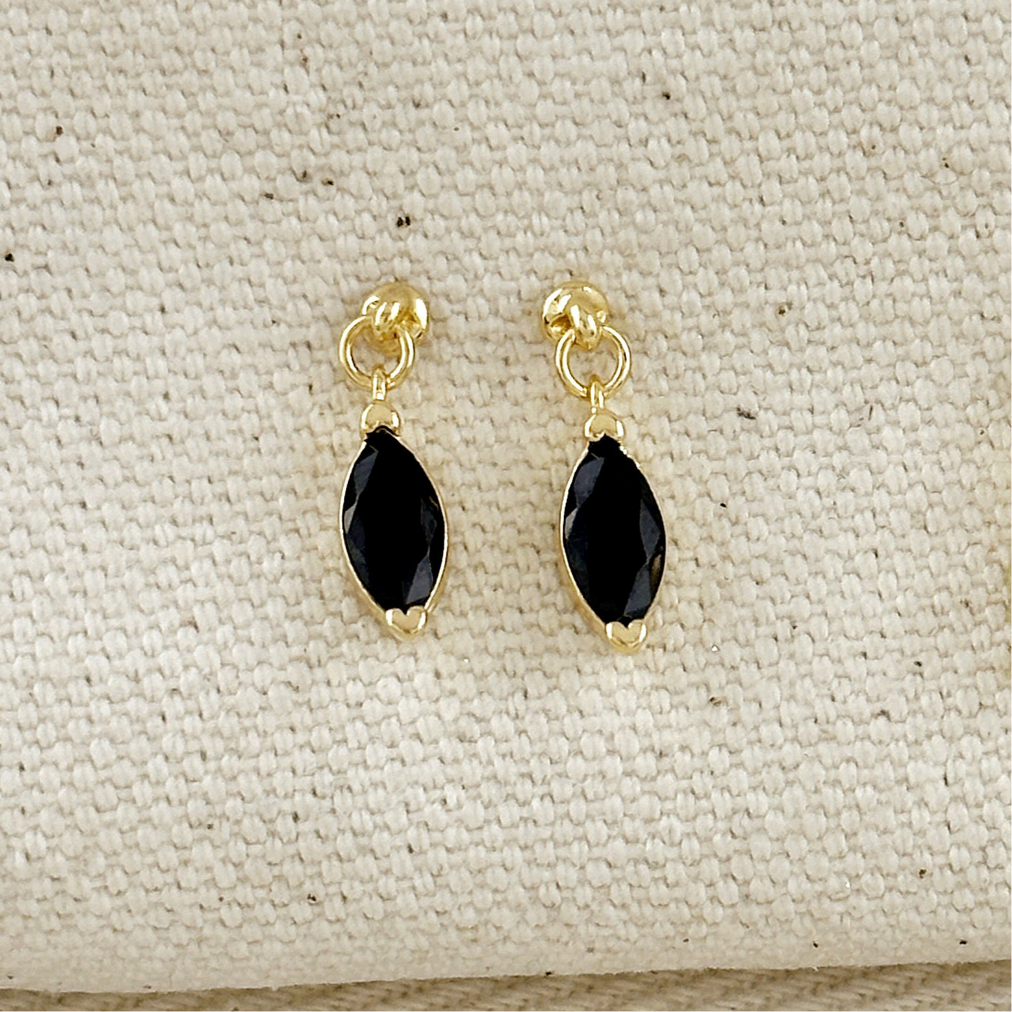 18k Gold Filled Colored CZ Marquise Drop Earrings
