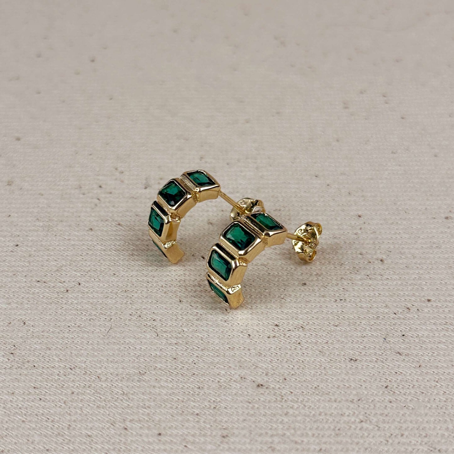 Chunky Gold Earrings for Women - CZ Curve Earrings | Statement Jewelry