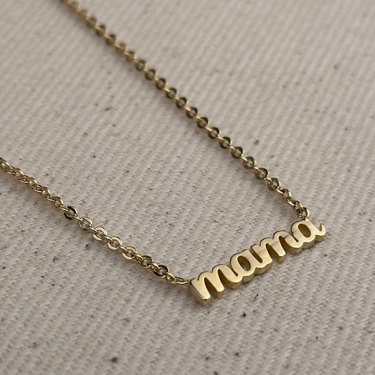 Mama Necklace - Script Pendant Mother's Day Gift | Gold Mom Jewelry