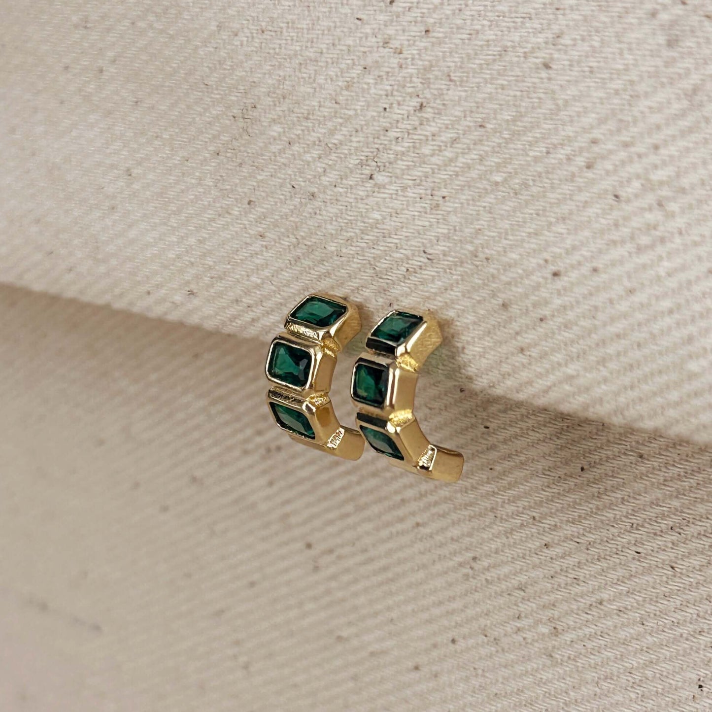 Chunky Gold Earrings for Women - CZ Curve Earrings | Statement Jewelry