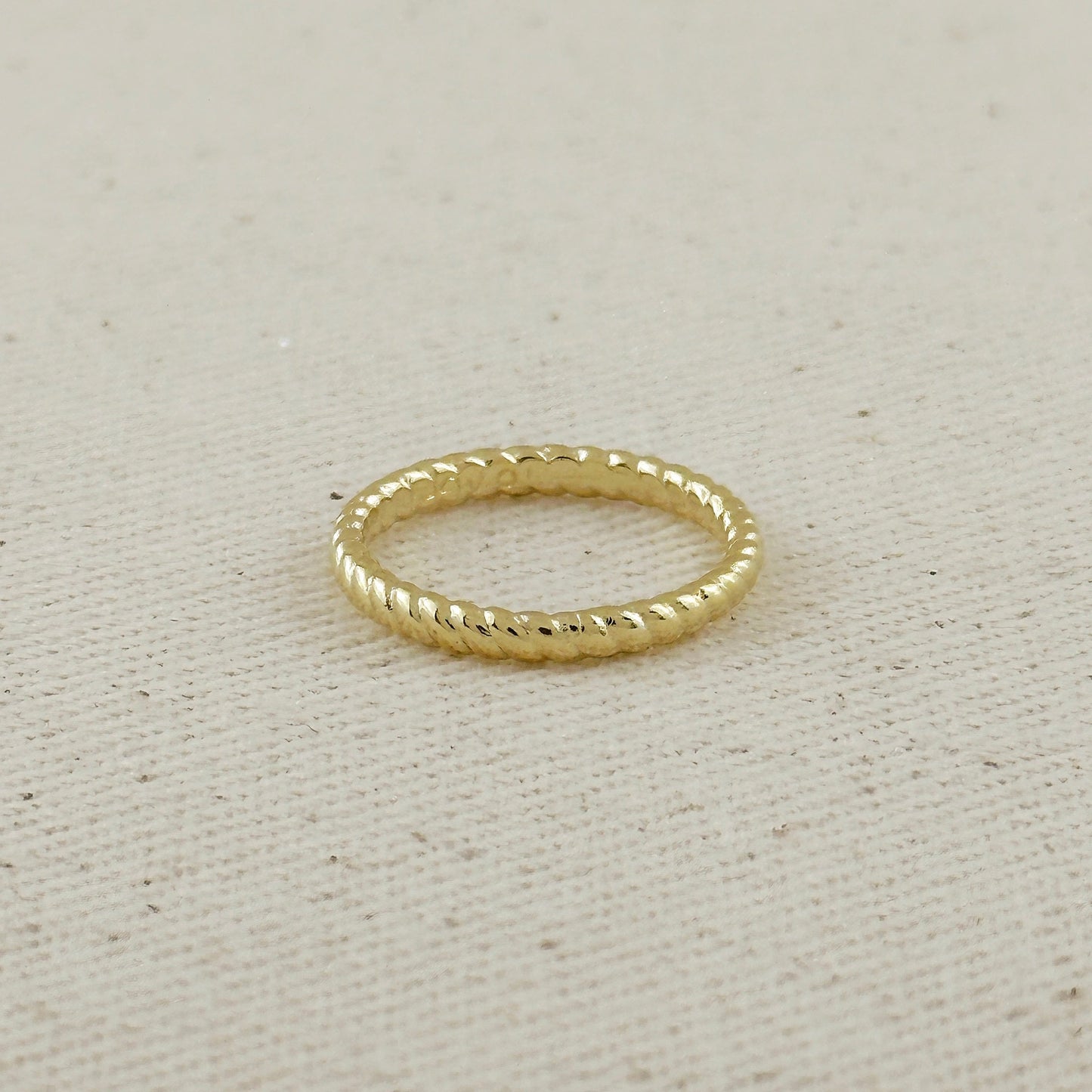 Twisted Band Ring - Dainty Rope Pattern Stackable Ring for Women | Minimalist Wedding Band