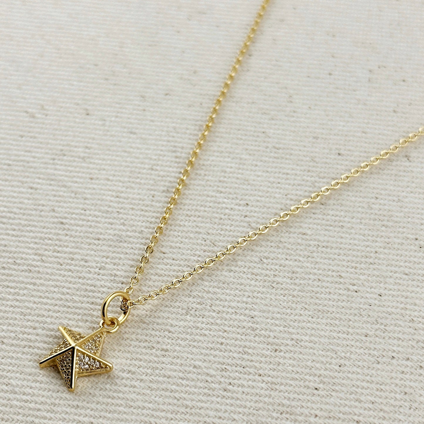 18k Gold Filled Stella a Mulinello CZ Necklace
