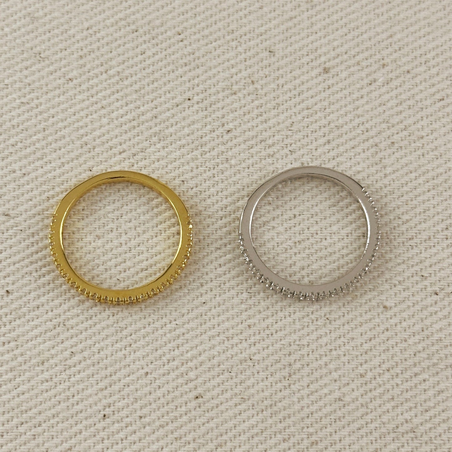 CZ Half Band Ring