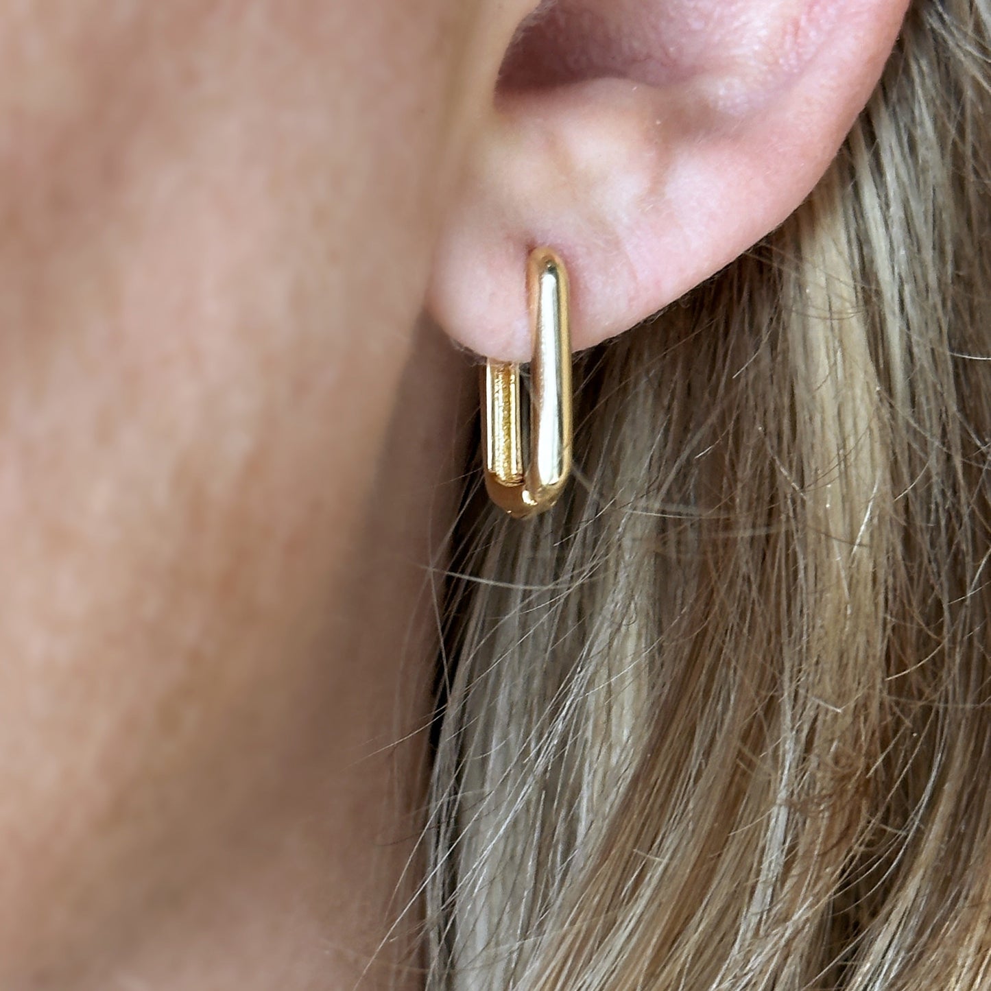 Oblong Hoop Earrings - Modern Minimalist Earrings for Women