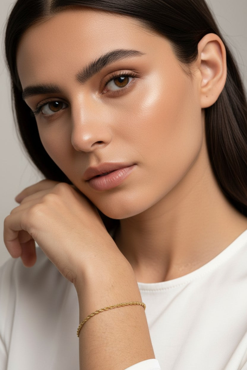 18k Gold Filled 1.7mm Rope Chain Bracelet | The Perfect Companion Piece