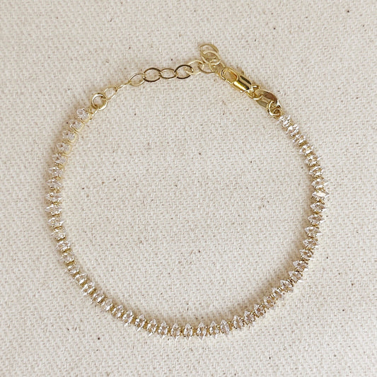 Marquise Tennis Bracelet - Sparkly CZ Diamond Bracelet for Women