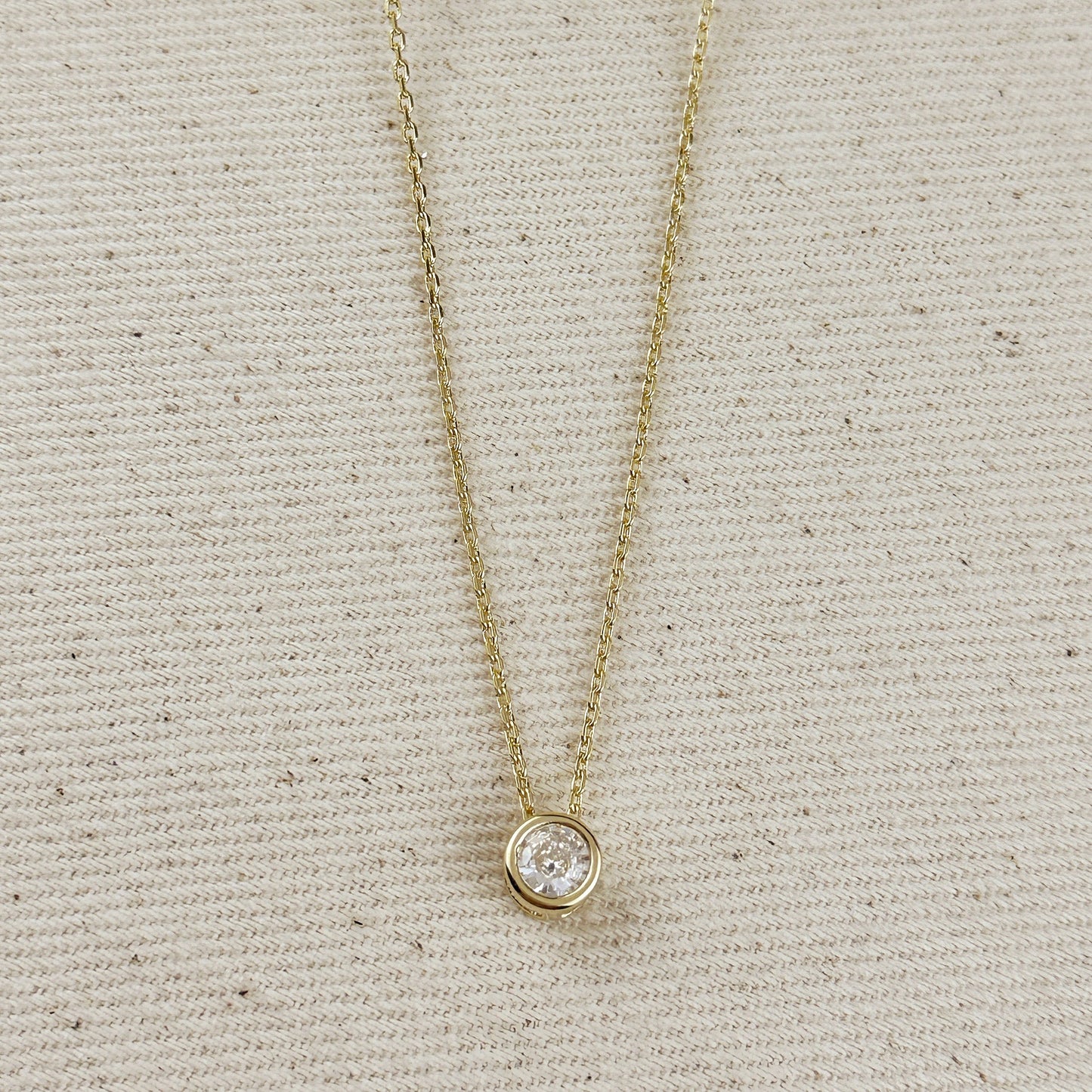 Solitaire CZ Necklace - Classic Diamond Alternative Pendant for Women
