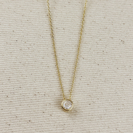 Solitaire CZ Necklace - Classic Diamond Alternative Pendant for Women