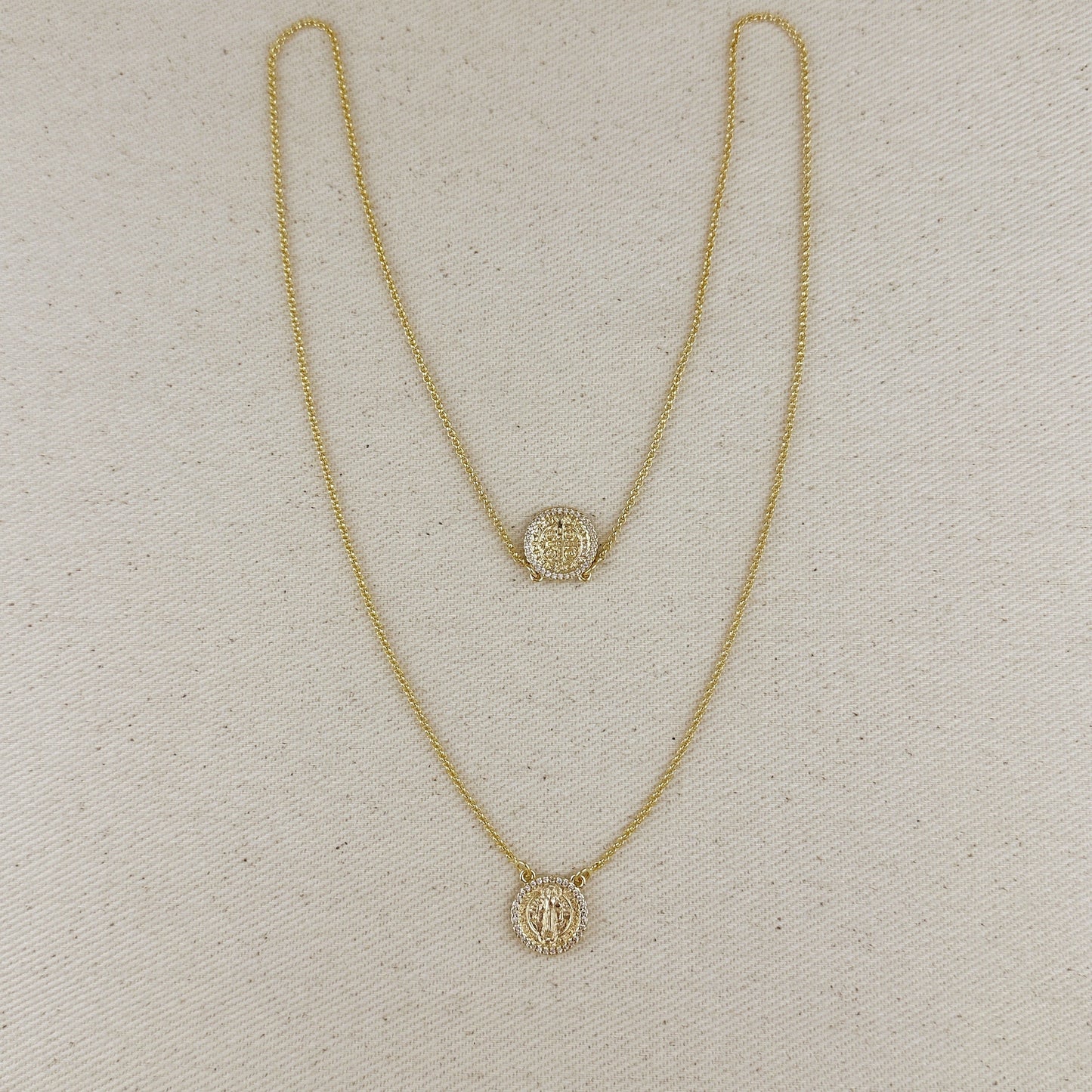 18k Gold Filled Saint Benedict Scapular Necklace