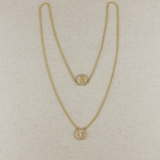 18k Gold Filled Saint Benedict Scapular Necklace