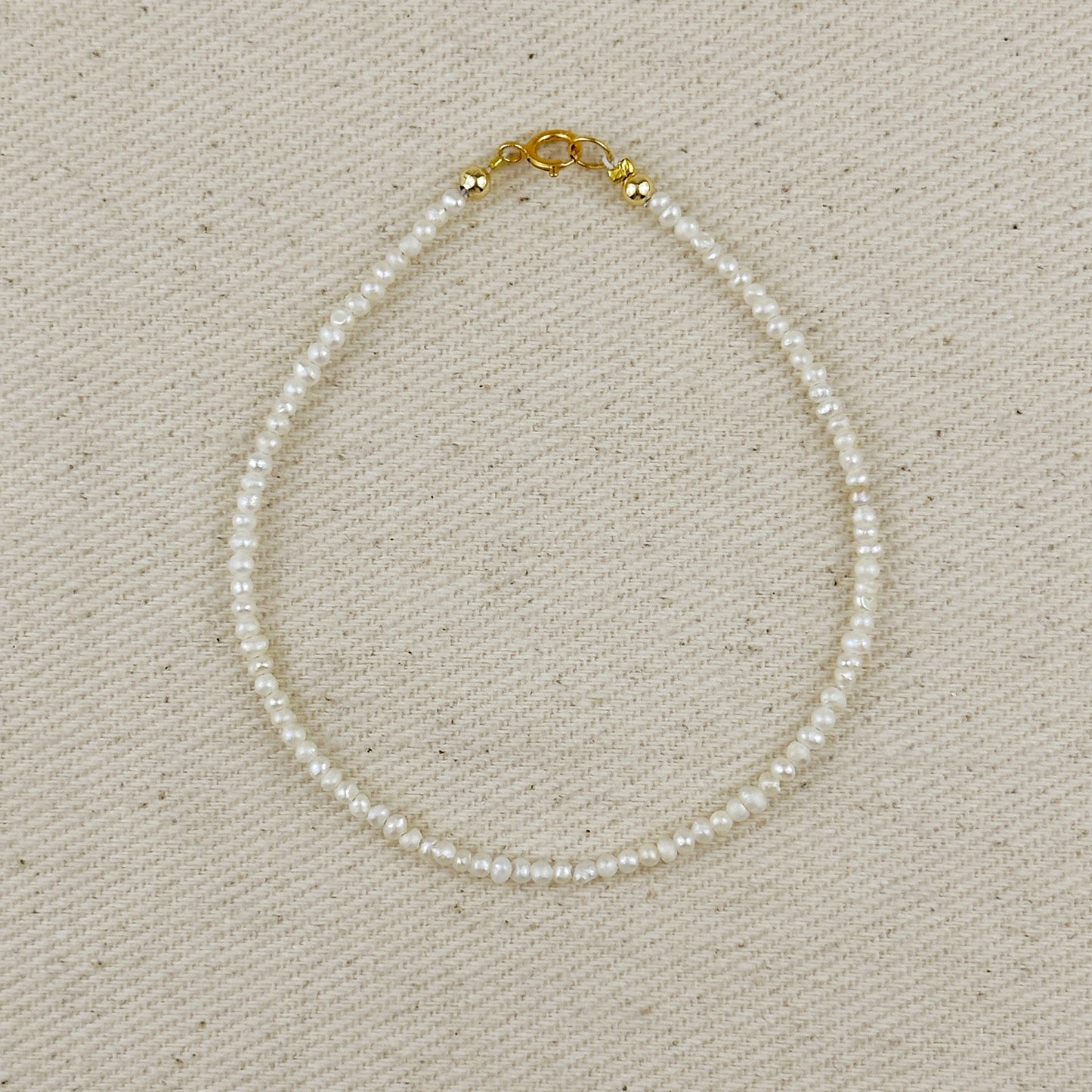 9k Gold Micro Fresh Water Pearls Bracelet