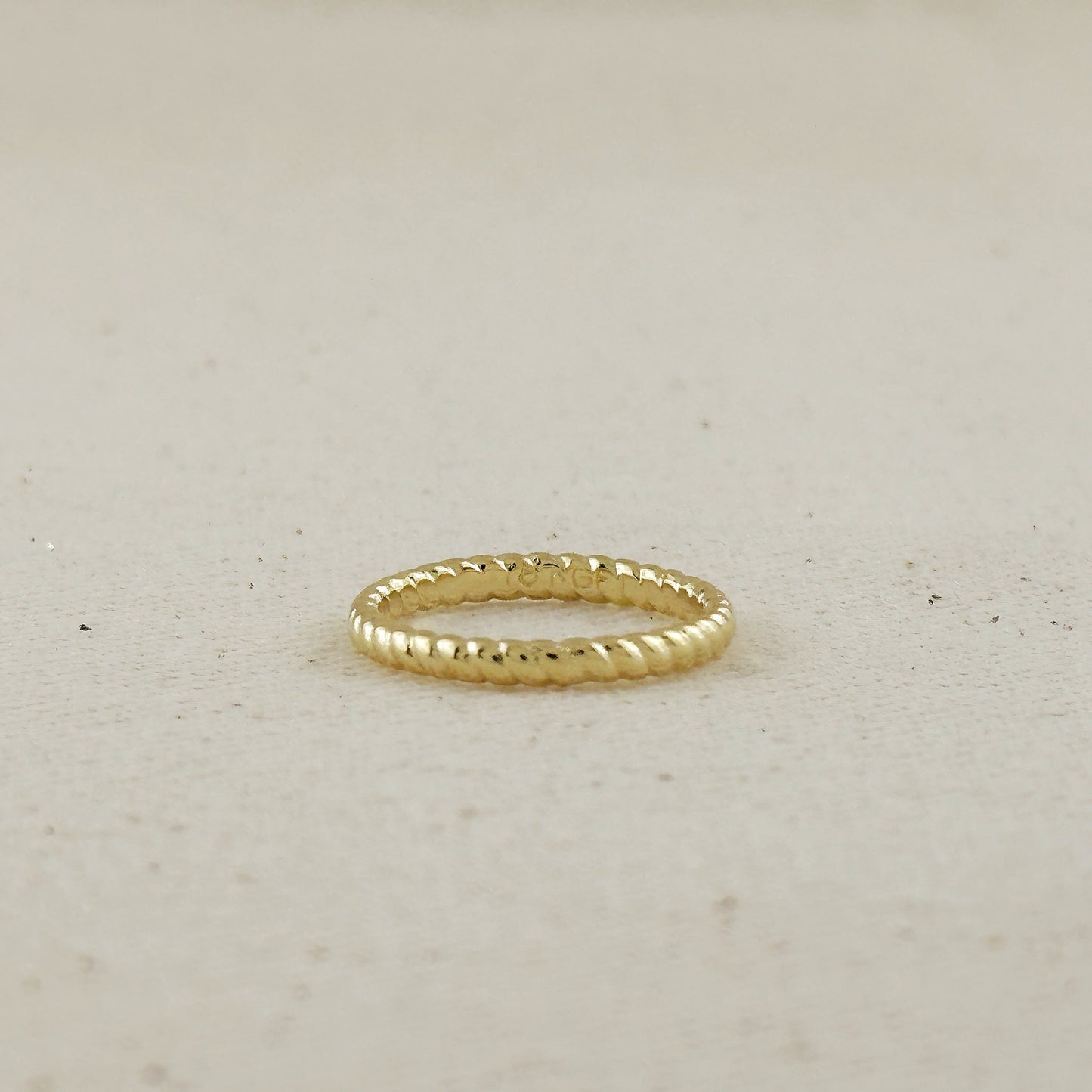 Twisted Band Ring - Dainty Rope Pattern Stackable Ring for Women | Minimalist Wedding Band