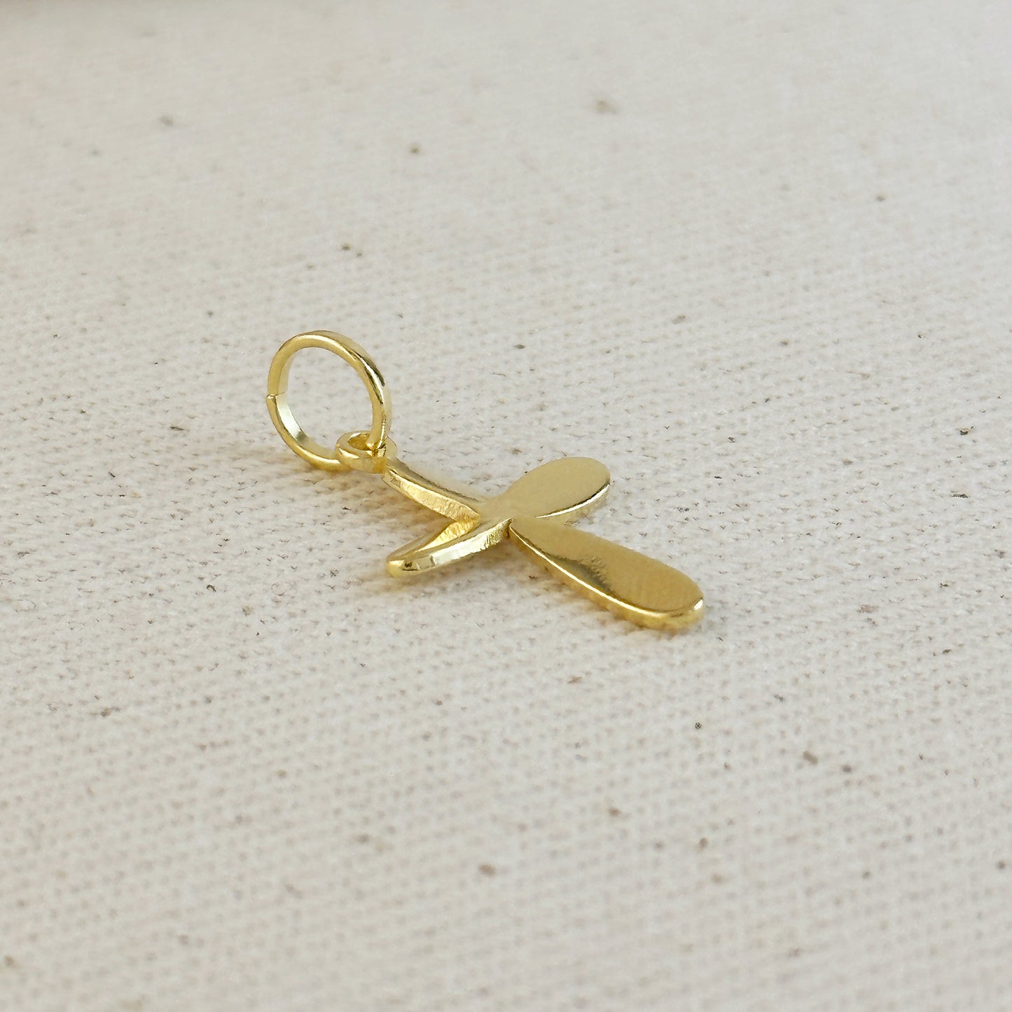 18k Gold Filled Rounded Polished Cross Pendant