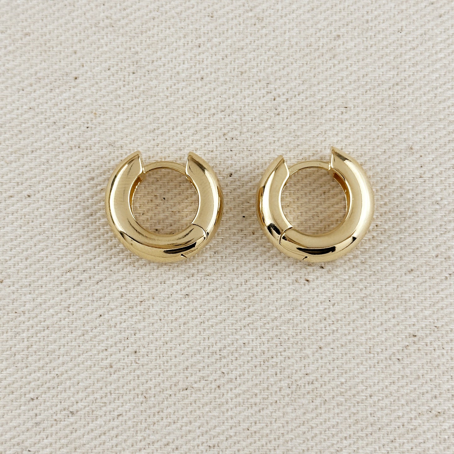 18k Gold Filled 18mm Polished Chunky Clicker Hoop Earrings