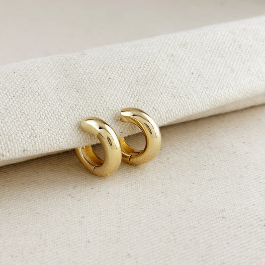 18k Gold Filled 18mm Polished Chunky Clicker Hoop Earrings