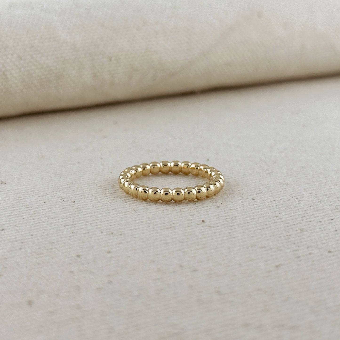 18k Gold Filled 2mm Beaded Band Ring