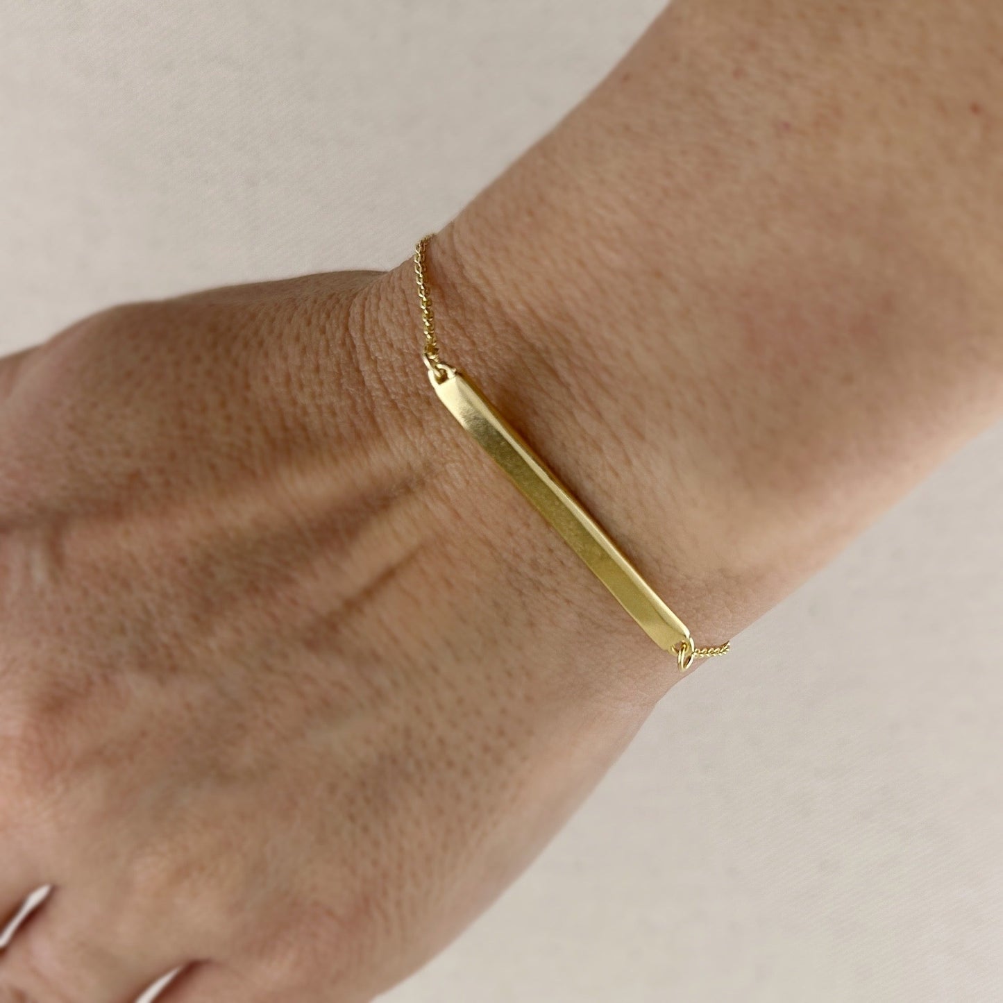 18k Gold Filled Polished Bar Bracelet