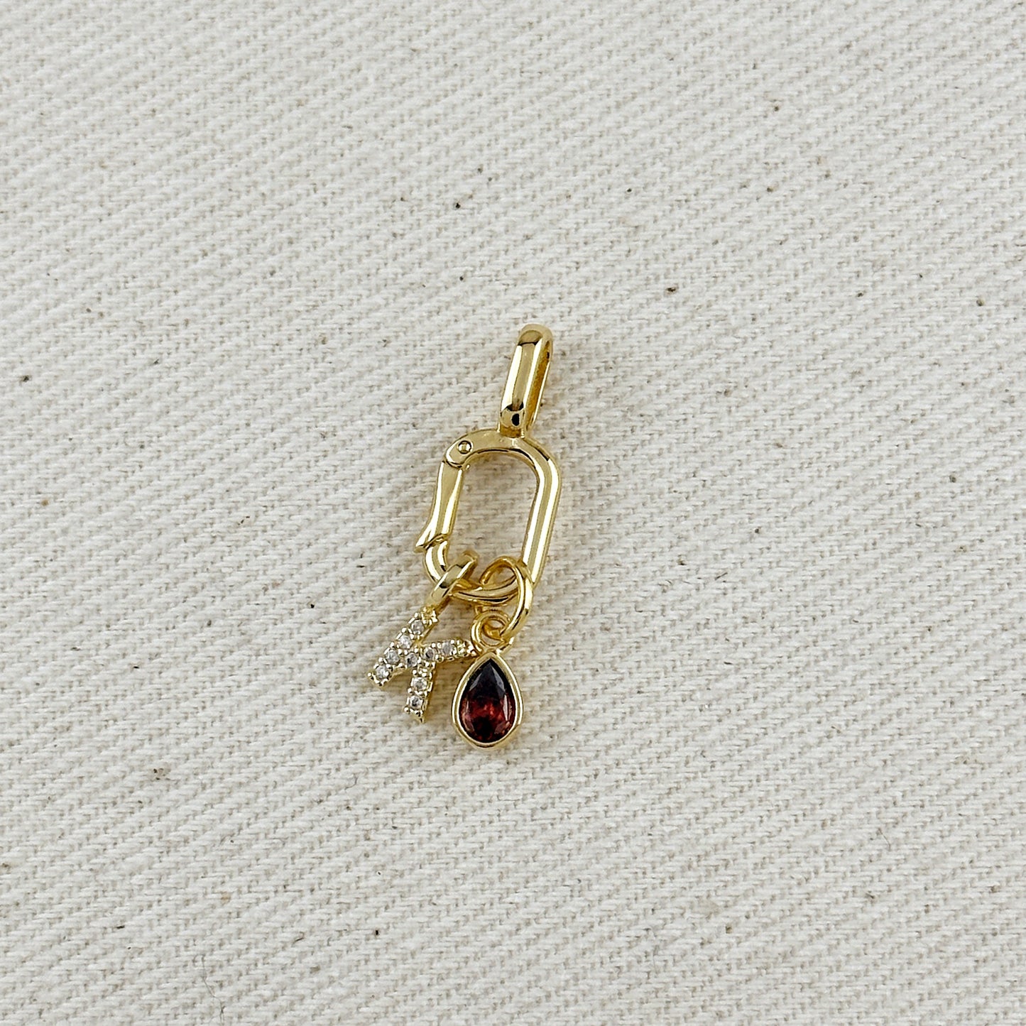 18k Gold Filled Colored CZ Drop Charm
