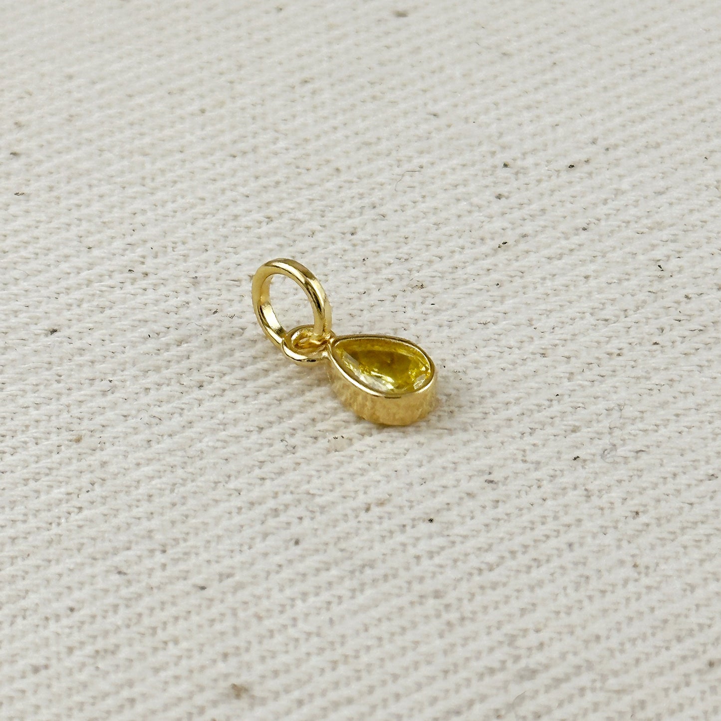 18k Gold Filled Colored CZ Drop Charm