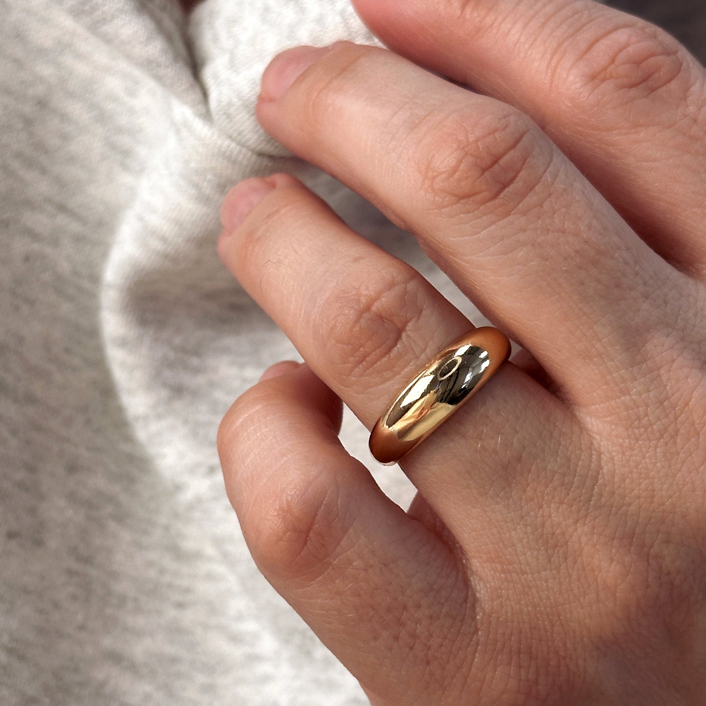 Mini Dome Ring - Minimalist Gold Ring for Women
