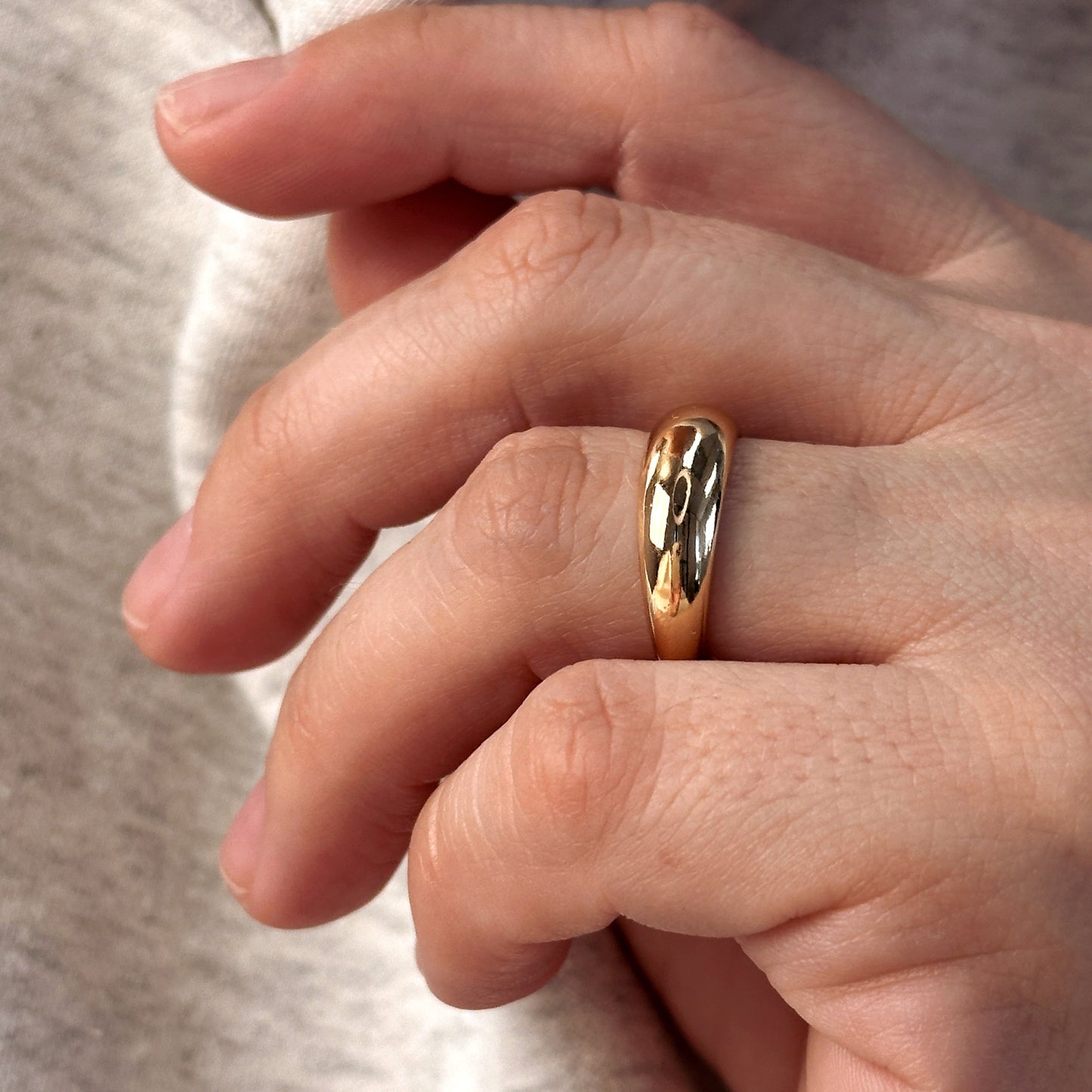 Mini Dome Ring - Minimalist Gold Ring for Women