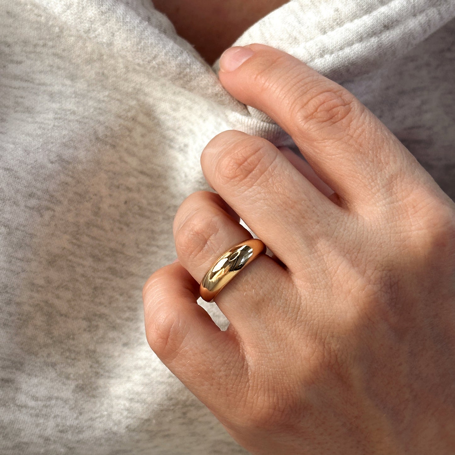 Mini Dome Ring - Minimalist Gold Ring for Women