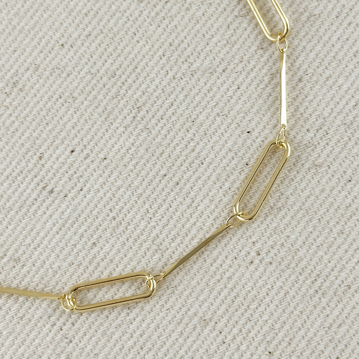 18k Gold Filled Paperclip & Straw Bracelet