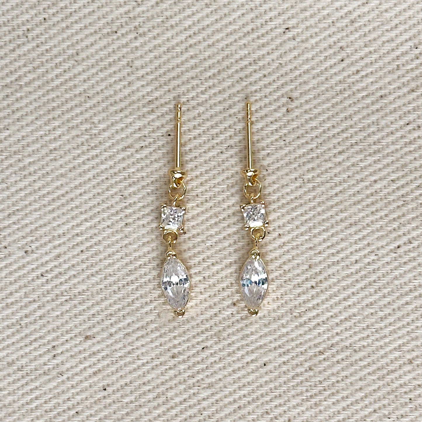 Princess Cut Dangling Earrings | CZ Diamond Drop Earrings | Luxury Statement Earrings for Women