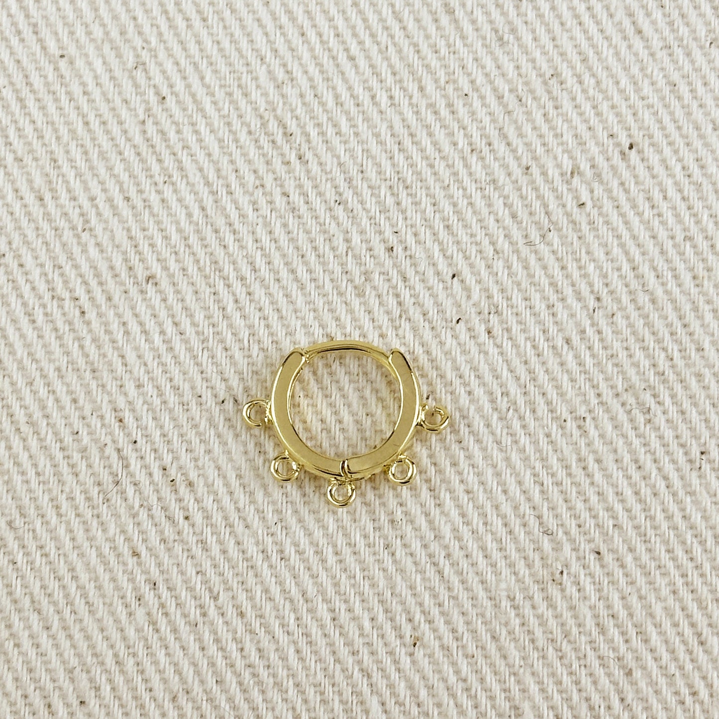 18k Gold Filled Earrings Plain Lever-back with 4 Jump Rings